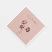 Rosa rote Rosen floral Serviette (Ecke)