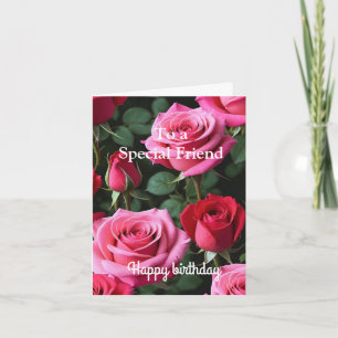 Rosa rote Rosen für einen besonderen Freund Geburt Karte