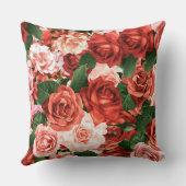 Rosa Rote Rosen Random Arrangements Blumenmuster Kissen (Rückseite)