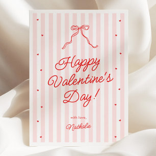 Rosa rote Schleife Galentine's Valentinstag Karte