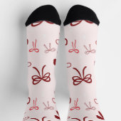 Rosa rote Schleife Weihnachtsstrümpfe Socken (Oben)