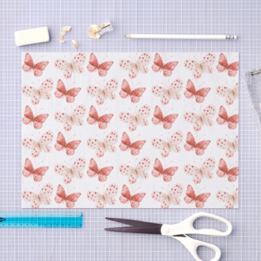 Rosa Rote Schmetterlinge Geburtstag Seidenpapier (Handwerk)
