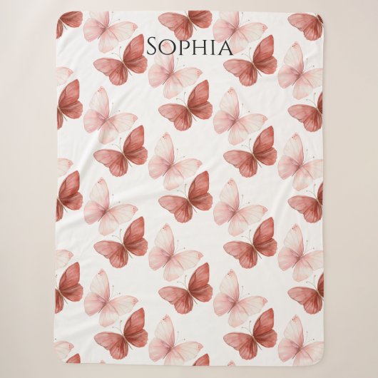 Rosa rote Schmetterlinge Sherpadecke (Vorderseite)