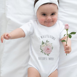 Rosa-rote St. Therese religiöse süße Blumen Baby Strampler