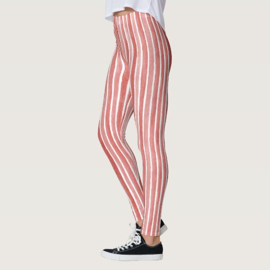 Rosa Rote Streifen Leggings (Links)