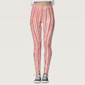 Rosa Rote Streifen Leggings (Vorderseite)