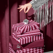 Rosa rote Streifen Weihnachtsgeschenkpapier Geschenkpapier