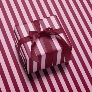 Rosa rote Streifen Weihnachtsgeschenkpapier Geschenkpapier