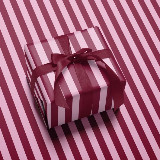 Rosa rote Streifen Weihnachtsgeschenkpapier Geschenkpapier
