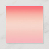 Rosa, rote und gelbe Hintergrundfarbe Quadratische Visitenkarte (Rückseite)