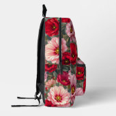 Rosa, rote und mauvefarbene Blumen  Bedruckter Rucksack (Links)