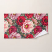 Rosa, rote und mauvefarbene Blumen  Handtuch (Handtuch)