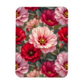 Rosa, rote und mauvefarbene Blumen Magnet (Vertikal)