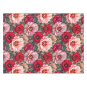 Rosa, rote und mauvefarbene Blumen Tischdecke (Vorderseite (Horizontal))