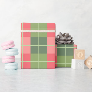 Rosa rote und weiße Quadrate Geschenkpapier