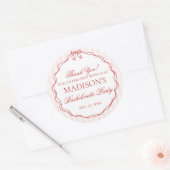 Rosa & Rote Unterwäsche Junggesellinnenabschied Ge Runder Aufkleber (Umschlag)