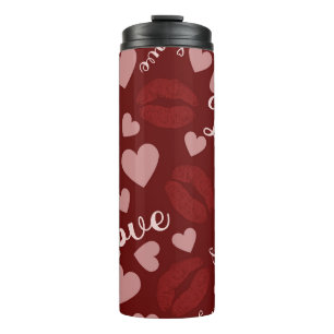 ROSA & ROTE VALENTINS-LIEBE VOLLE LIPPEN THERMOSBECHER