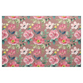 Rosa Rote Wasserfarbe Blumengrün Blätter Dusty Ros Stoff (Fat Quarter (45,7 x 55,9 cm))