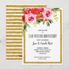 Rosa Rote Wasserfarbe Blumenzwiebeln Einladung