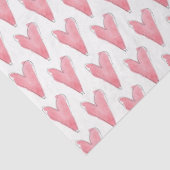 Rosa rote Wasserfarbe Herz Liebe Handgezeichnet Seidenpapier (Detail)