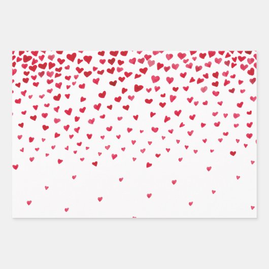 Rosa rote Wasserfarbenherde Geschenkpapier Set (Vorderseite 2)