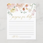 Rosa & Rote Wildblumen Kinderdusche Gebetskarte (Vorderseite)