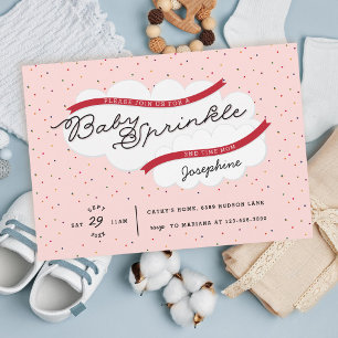 Rosa Rote zweite Babyparty Einladung