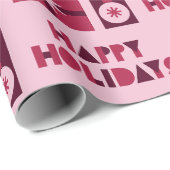 Rosa Roter dunkler roter geometrischer Stil in Wei Geschenkpapier (Rolleneckpunkt)