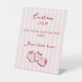 Rosa Roter Erdbeeren Brautparty-Schild nach Maß Sockelschild (Vorderseite)