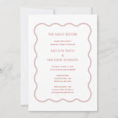 Rosa roter, glatter Border Moderne Retro-Nacht Einladung (Vorderseite)