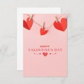 Rosa Roter glücklicher Valentinstag Einladung (Vorne/Hinten)