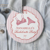 Rosa & roter Herz Wäsche Dusche Junggesellinnen-Pa Button (Beispiel)