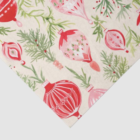 Rosa Roter Retro Weihnachtsgeschmack Spaß Seidenpapier (Ausschnitt)