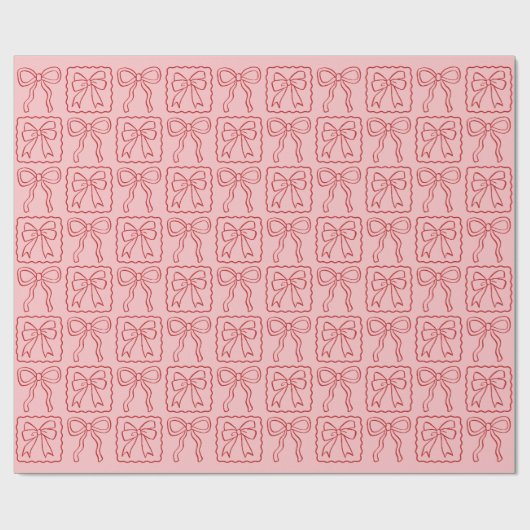 Rosa Roter Ribbon Bow Geschenkpapier (Flach)