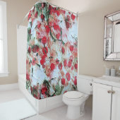 Rosa roter Schmutz Polka Dot Grunge Decke Duschvorhang (Beispiel)