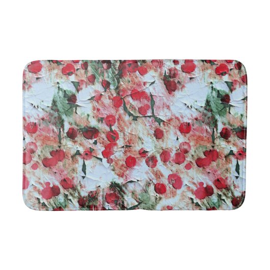 Rosa roter Schmutzpolka Dot Grunge Decke Badematte (Vorderseite)