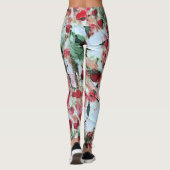 Rosa roter Schmutzpolka Dot Grunge Decke Leggings (Rückseite)