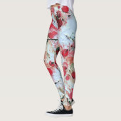 Rosa roter Schmutzpolka Dot Grunge Decke Leggings (Links)