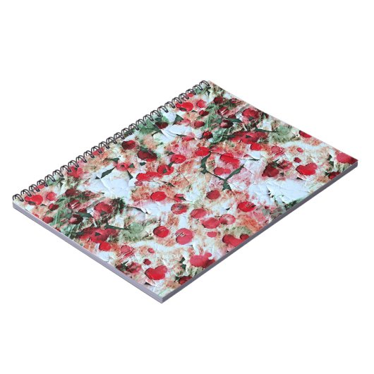 Rosa roter Schmutzpolka Dot Grunge Decke Notizblock (Linke Seite)