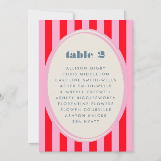 Rosa roter Streifen, fein, helles Tischdiagramm (Vorderseite)