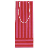 Rosa roter Streifen fröhlich und hell Weihnachten Geschenktüte Für Weinflaschen (Rückseite)