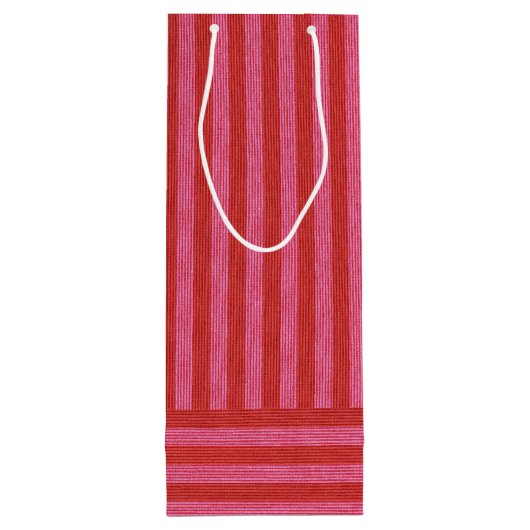 Rosa roter Streifen fröhlich und hell Weihnachten Geschenktüte Für Weinflaschen (Rückseite)