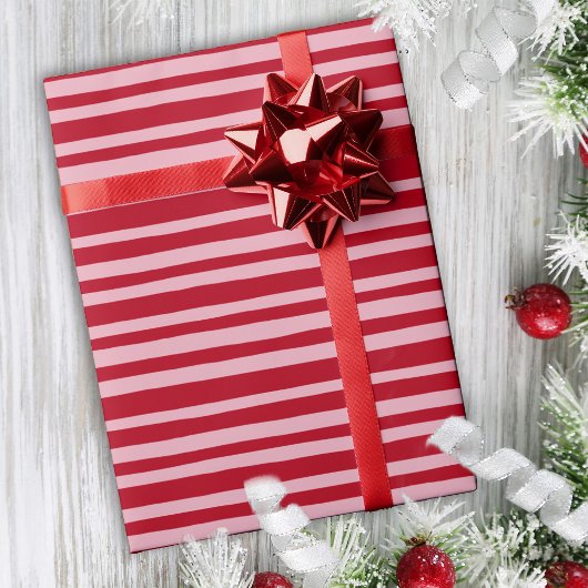 Rosa Roter Streifen Niedliche Hand gezeichnet Quir Geschenkpapier