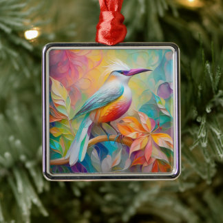 Rosa Roter Vogel Ornament Aus Metall