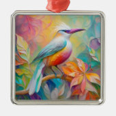 Rosa Roter Vogel Ornament Aus Metall (Vorne)