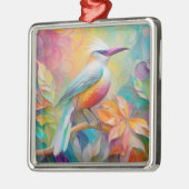 Rosa Roter Vogel Ornament Aus Metall (Links)