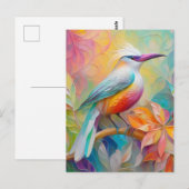 Rosa Roter Vogel Postkarte (Vorne/Hinten)