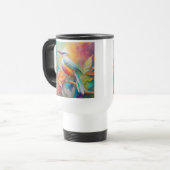 Rosa Roter Vogel Reisebecher (Vorderseite Links)