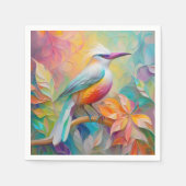 Rosa Roter Vogel Serviette (Vorderseite)