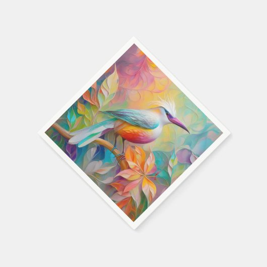 Rosa Roter Vogel Serviette (Ecke)